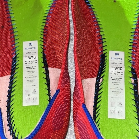 Rothy's Red Botanicamo Flats size W 10 - Picture 12 of 12